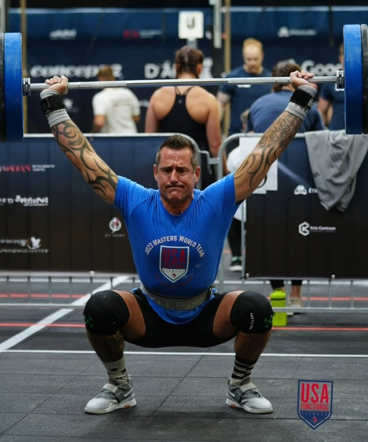 Clay Hamilton performing Olympic weightlifting lift at USA Functional Fitness competition.
