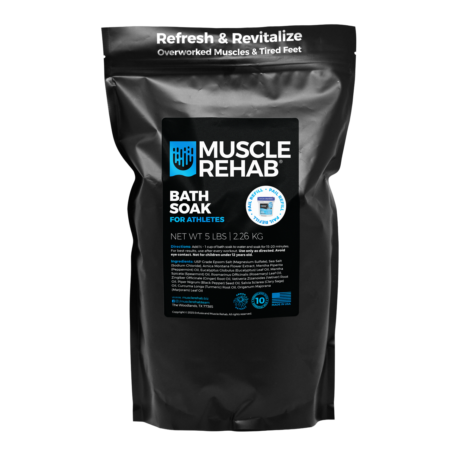Muscle Recovery Bath Soak 5 lb Refill | Epsom Salt Arnica